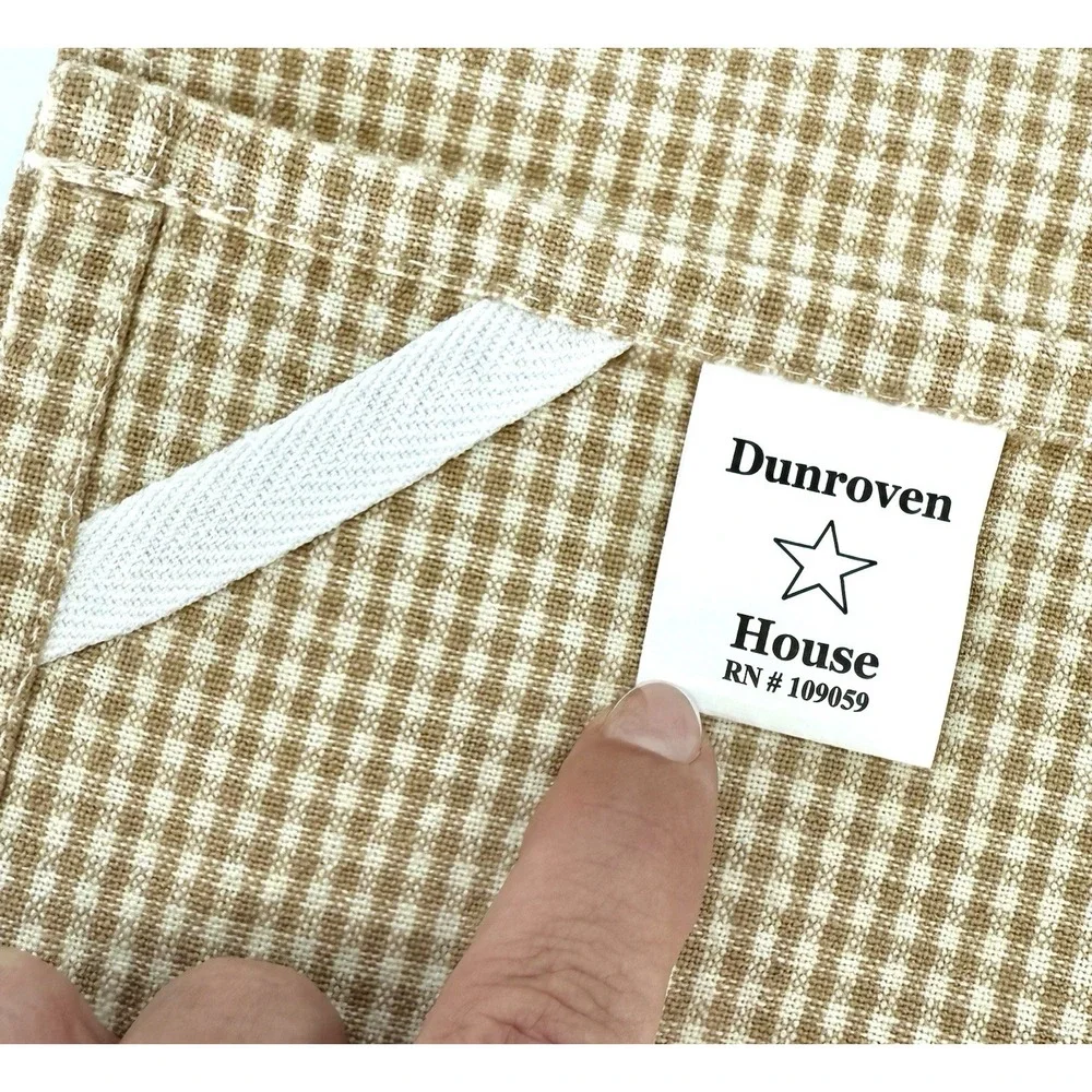 Vtg ND Notre Dame Hand Towel Hand Stiched Gold Gingham Blue Lettering 25.5